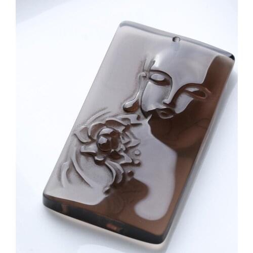 Natural obsidian pendant female ice type obsidian yiyao flower pendant obsidian lovers pendant wholesale