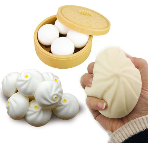 1Pcs Steamed Stuffed Bun Simulation Steamed Dumplings Decompression Toy For Children Adults Stress Relief