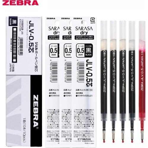 10pcs Japan ZEBRA SARASA DRY Gel Pen Refill JLV 0.5 Suitable for JJZ33/JJZ49 Quick-drying Oily Ink