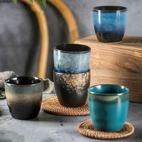 150ml Chinese Retro Handmade Random Texture Color Glaze High Temperature Firing Ceramic Teacup Porcelain Tea Cups