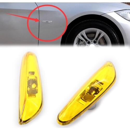 2x For BMW E46 3 Series 4DR Sedan Wagon 2002 2003 2004 2005 Auto Side Marker Turn Signal Light Lamp Yellow Shell Cover