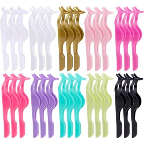 30/50Pcs Plastic False Eyelash Tweezers Lashes Forceps Eyelashes Extension Curler Nipper Makeup Lash Applicator Remover Clip