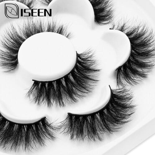 4 Pairs 6D Mink Eyelashes Faux Cross Fluffy Natural Look False Eyelashes Wispies Long Extension Eyelashes Pack Makeup Thick Fake