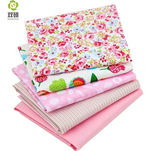 5 Color Twill Cotton Fabric Patchwork Tissue Cloth Of Handmade DIY Quilting Sewing Children Sheets Dress Material 25PCS/LOT