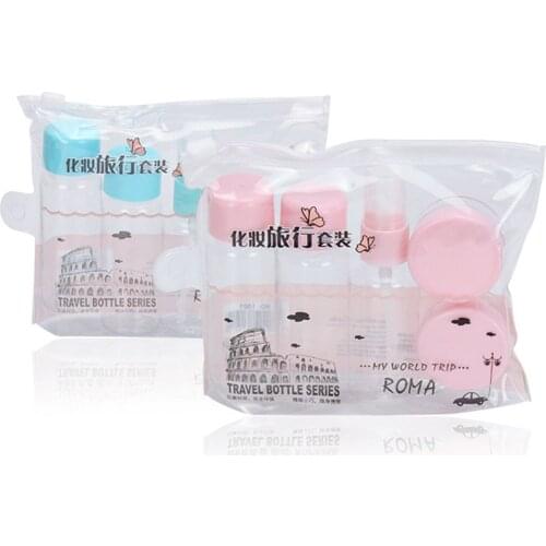 5Pcs/Set Mini Travel Makeup Refillable Bottles Kit Transparent Containers Atomizer Bottle Cosmetic Face Cream Spray Bottles