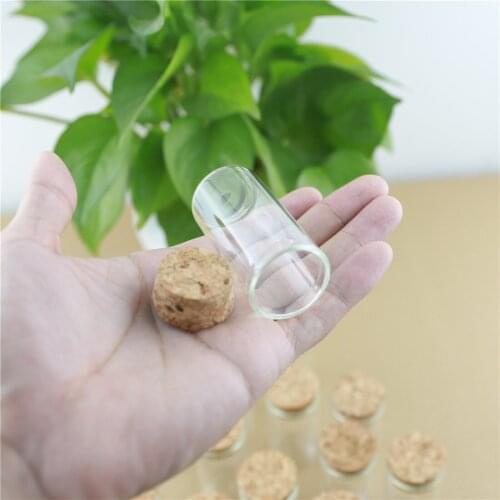 50pcs/lot 30*60mm 25ml Cork Stopper Mini Glass Bottle Spicy Storage Bottle Container Glass Jars Vials DIY Craft