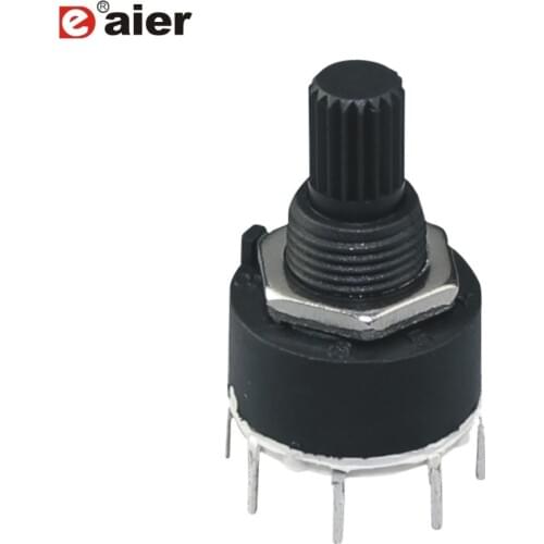 50PCS RS16-1-8 Plastic Black Mini 1 Pole 8 Position and 2 Pole 4 Position Rotary Switch