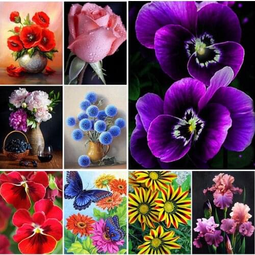 5D DIY diamond embroidery Rose Floral Cross stitch Diamond painting Rhinestone Mosaic Wall Decor Gifts unfinished handmade
