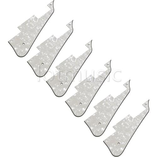 6Pcs Cream Pearloid 3ply Plate Pickguard For Electric Guitar Replacement