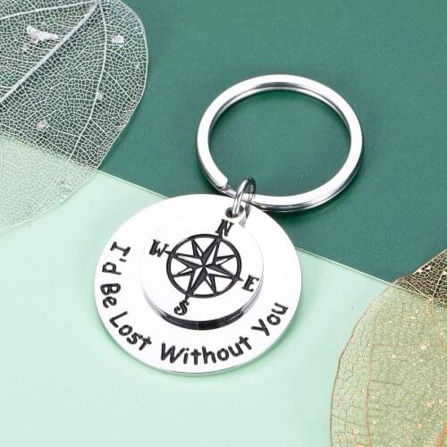 Couple Key Chain Gifts for Her I'd Be Lost Without You Keychain for Wife From Husband Anniversary Key Ring Valentines Day Gift