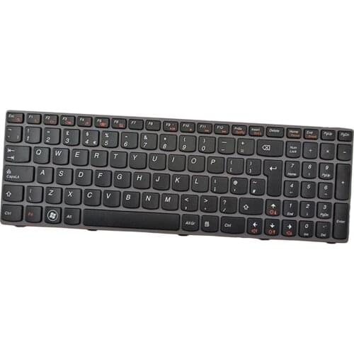 Black Frame UK English Layout Kayboard for Lenovo G580 Z580A G / Z585 Laptop