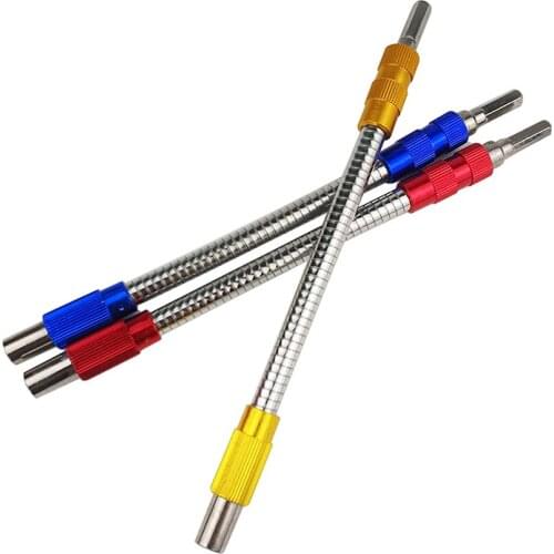 Colored Universal Metal Flexible Shaft Extension Rod Drill Bits Connecting Rod Multi-angle Electric Screwdriver Hose 200mm