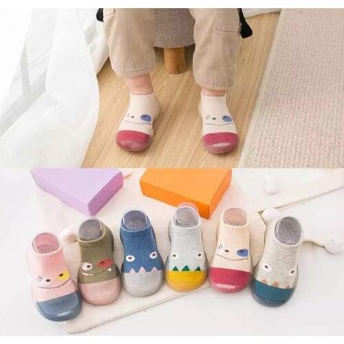 Children Anti-slip Shoes Newborn Baby Girl Cotton Non-slip Floor Socks Baby Boy Rubber Sole Cartoon Indoor Socks Infant Shoes