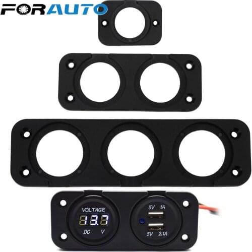 For Ship Motorcycle Truck Golf Cart 1/2/3/4 Hole Car USB Panel Charger Switch Voltmeter Mounting Plate Cigarette Lighter Bracket