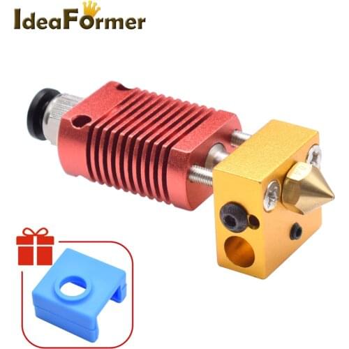 1set 3D Printer Parts MK8 Assembled Extruder Hot End kit For Ender 3 CR10 Printer 0.4mm 1.75mm Nozzle Aluminum Heating Block