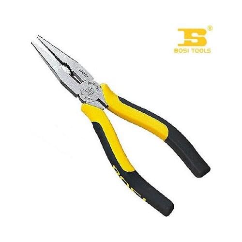 Bosi Tool 6"/150mm 60CR-V Long Nose Plier with Double Color Handle