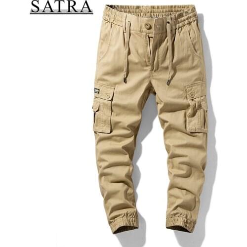 Satra 2021 New Arrival Spring Autumn High Quality Slim Casual Men comfortable Loose Pants,Overalls Fashion 100% Cotton Trousers