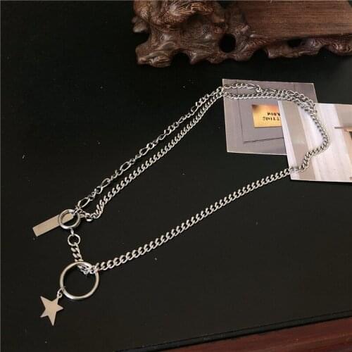 Fashion female hipster personality stars multi-layer does not fade street hip-hop necklace mens tide accessories hot sale