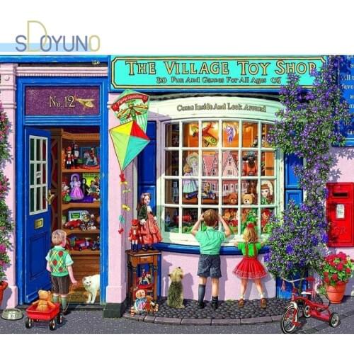 SDOYUNO DIY Paint By Numbers Kits Landscape 60X75cm Oil Painting By Numbers On Canvas Frameless Handpaint Coloring By Numbers