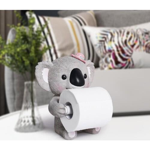 Animal Desktop Paper Roll Holder Living Room Tissue Rack Office Koala/Cat/Pig Toilet Paper Organizer Home Decor Accessories