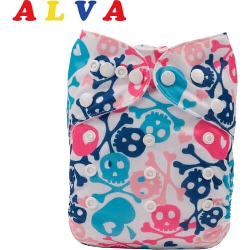 Alvababy Nappy Diaper New Digital Printed Modern Cloth Nappy with 1pc Microfiber Insert