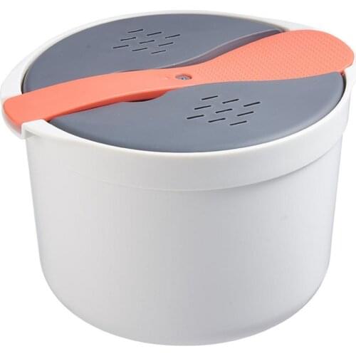 2L Portable Microwave Oven Rice Cooker Multifunctional Steamer Hot Soup Cooking Bento Lunch Box Food Grade PP Steaming Utensils