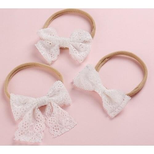 Headband Solid Lace Whitel Big Bow Haarband Baby Girl Headbands Elastic Girls Hair Band Newborn Baby Hair Accessories