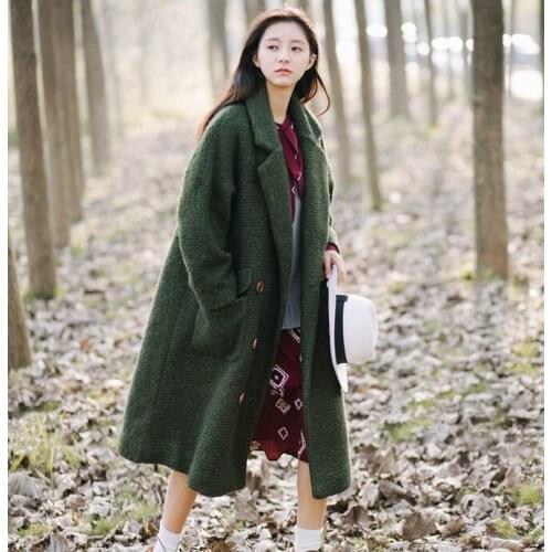 2018 Wool Full Button Square Collar Sale Sobretudo New And Winter Cotton Clip Warm Long Fund Overcoat Loose Coat