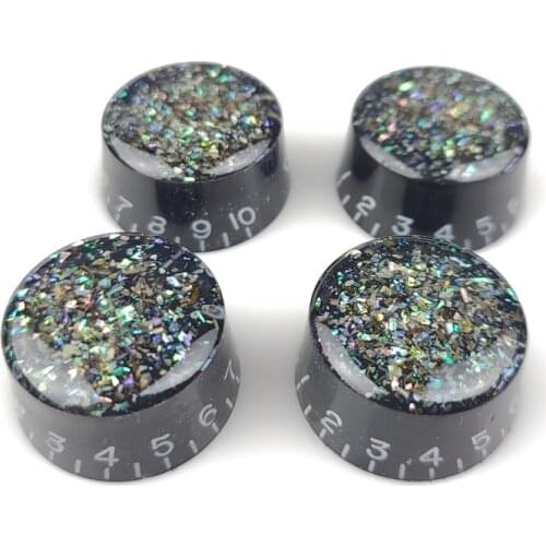 4 Pcs Guitar Control Knobs for 6mm Abalone Speed Volume Tone Potentiometer Knob Compatible with LP SG Electric Guitar KSP83