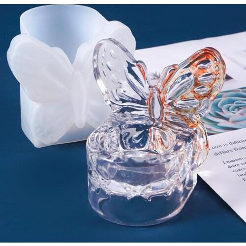 DIY Crystal Epoxy Handmade Homemade Single Creative Butterfly Pendulum Pen Holder Home Storage Box Resin Crystal Jewelry