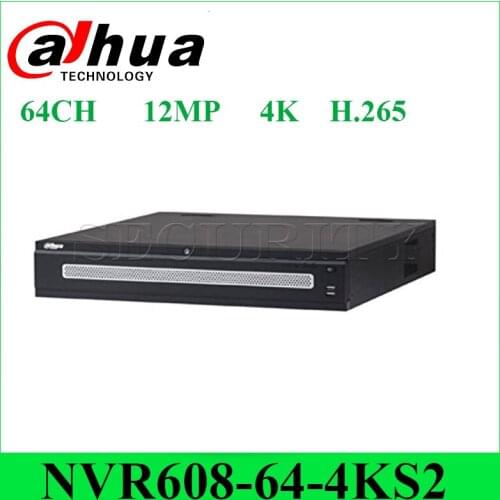 Dahua NVR608-64-4KS2 Network Video Recorder 64 Channel Ultra 4K H.265 up to 12MP with 8 SATA Interface Express Shipping