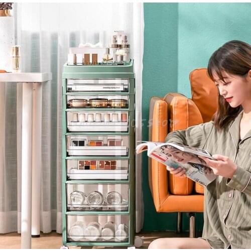 Cosmetic Storage Cabinet Floor Lipstick Makeup Brush Desktop Storage Box Skin Care Products Drawer Rack