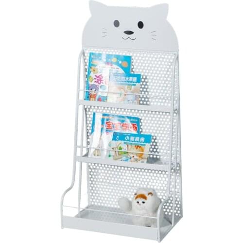 Nordic wrought iron kitchen shelf floor-standing bathroom organizer creative cat childrens bookcase