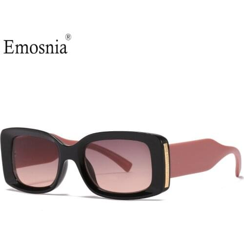 Vintage Small Square Sunglasses 2021 Women Men Trendy Luxury Brand Design Pink Lens Wide Legs Sun Glasses Female Eyewear
