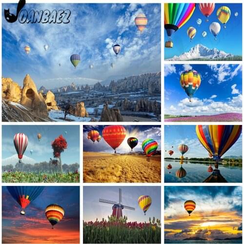 Modern Hot Air Balloon Ladies Diamond Painting 5D Diy Cross Stitch Mural Blue Sky Diamond Embroidery Poster Home Decoration Gift