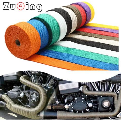 5/10/15M Fiberglass Heat Shield Motorcycle Exhaust Thermal Tape Header Pipe Heat Wrap Tape Thermal Protection with Stainless Tie