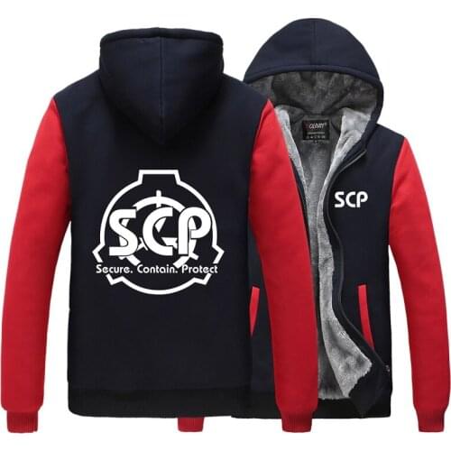 HOLRAN Anime SCP Foundation Hooded Hoodie Cardigan Coat Special Containment Procedures SCP Thick Fleece hoodie jacket coat