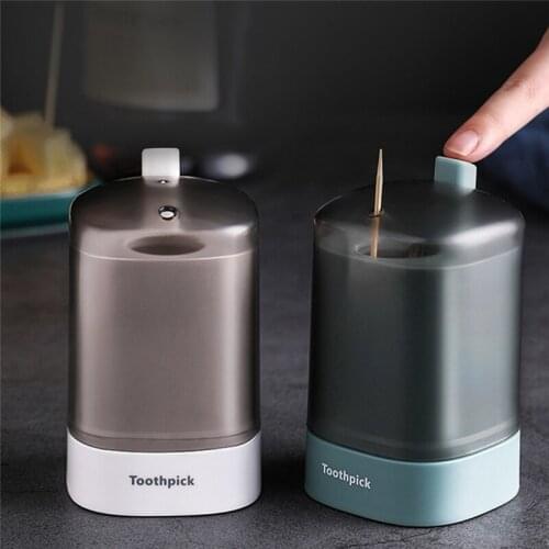 Home Furnishings Transparent Plastic Pressed Automatic Toothpick Holder Square Toothpick Box Household Storage Container