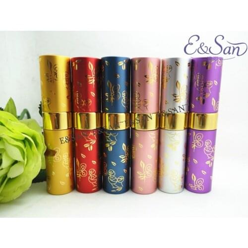 10ML Portable Straight Stamping Gold Perfume Glass Control Sub - installed Cosmetic Bottle 10PCS/LOT