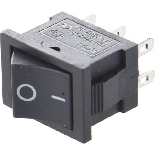 10pcs AC 6A/250V 10A/125V 6 Pin DPDT ON/ON 2 Position Snap in Boat Rocker Switch