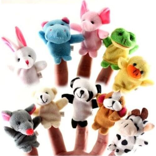 10pcs/lot Baby Plush Toy Finger Puppets Talking Props(10 animal group) A109 ForChristmas Gifts for Children Toys Children Toys