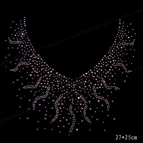 2pc/lot hot fix rhinestud rhinestones motif transfer on design rhinestones fix hot fix rhinestone transfer motifs for sweater