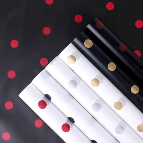 20 Sheets Gold Dots Waterproof Flower Wrapping Paper Bouquet Wrap Flower Paper Gift Box Floral Paper Flower Wrapping Paper