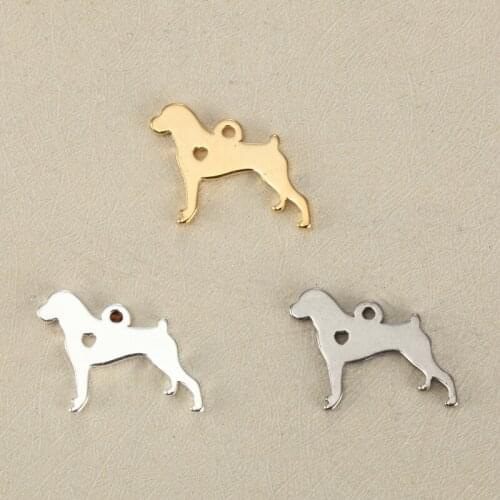 20pcs Diy charm accessories pet dog stainless steel pendant 15 * 19 mm for necklace