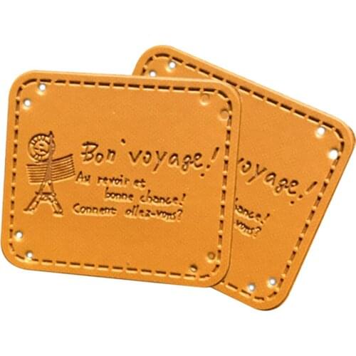 48Pcs/Lot Paris Hand Decorative Leather Labels For Clothing Jeans Label Garment Accessories Leather Tags For Handwork Pu Tag