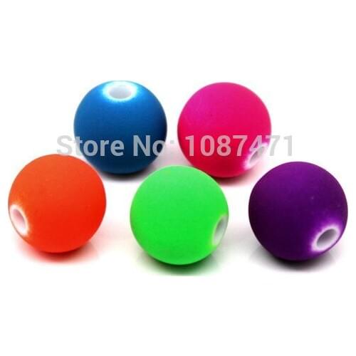 Acrylic Matte Spacer Beads Round Mixed 10mm Dia,200PCs