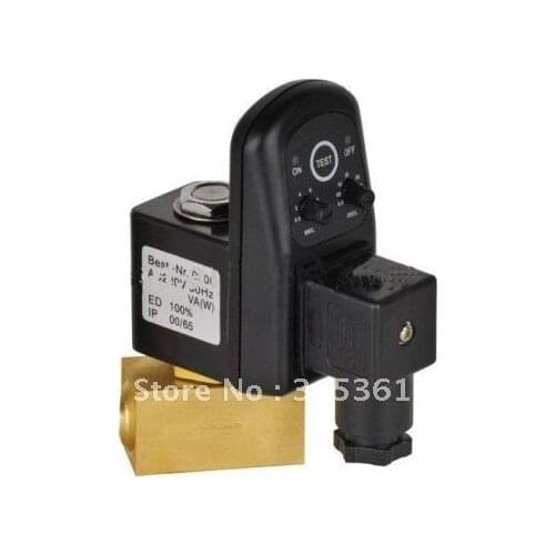 Free Shipping 5PCS In Lot High Quality 1/4'' Electric Drain Timer Valve 24-230V AC/DC EDV-08