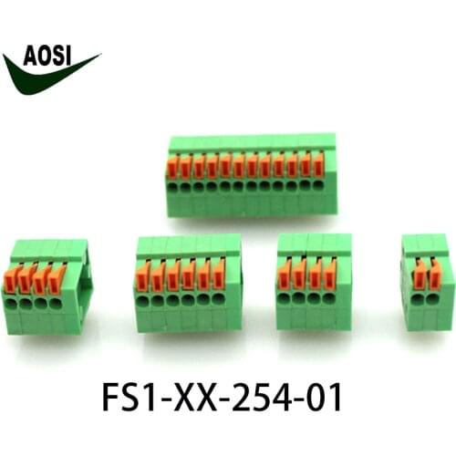 Free shipping 50PCS/lot High Quality Screwless press button type terminal blocksDG141R 141R 2.54mm Spring Clamp Terminal Block