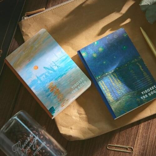 Art Oil Painting Notebook A6 Blank Grid Diary Hardcover Notebook Portable Notepad