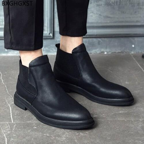 Chelsea Boots Men Ankle Boots for Men Male Winter Shoes Men Motorcycle Boots for Man 2021 Leather Casual Shoes for Man Chaussure